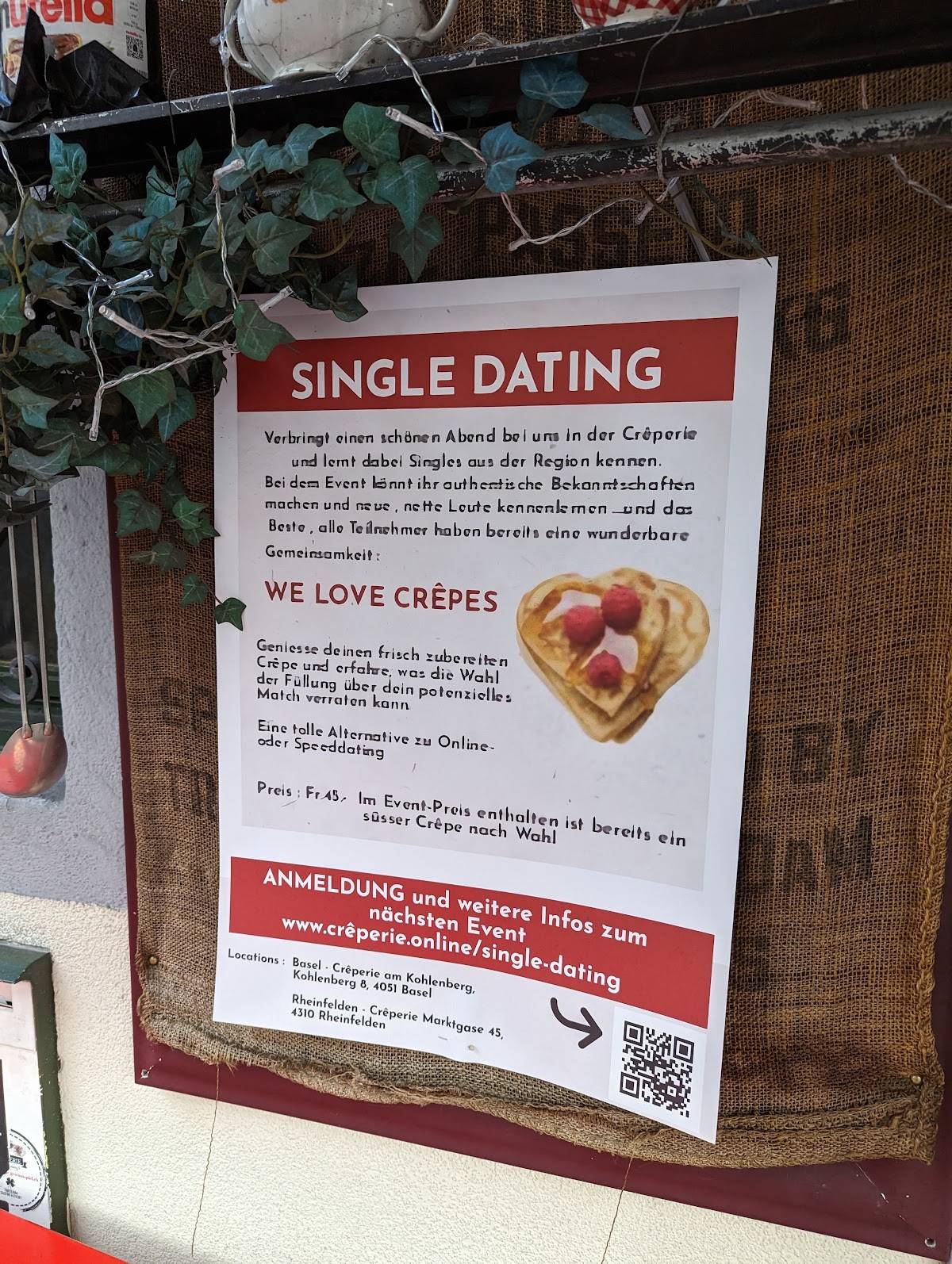 Menu de Crêperie am Kohlenberg 8