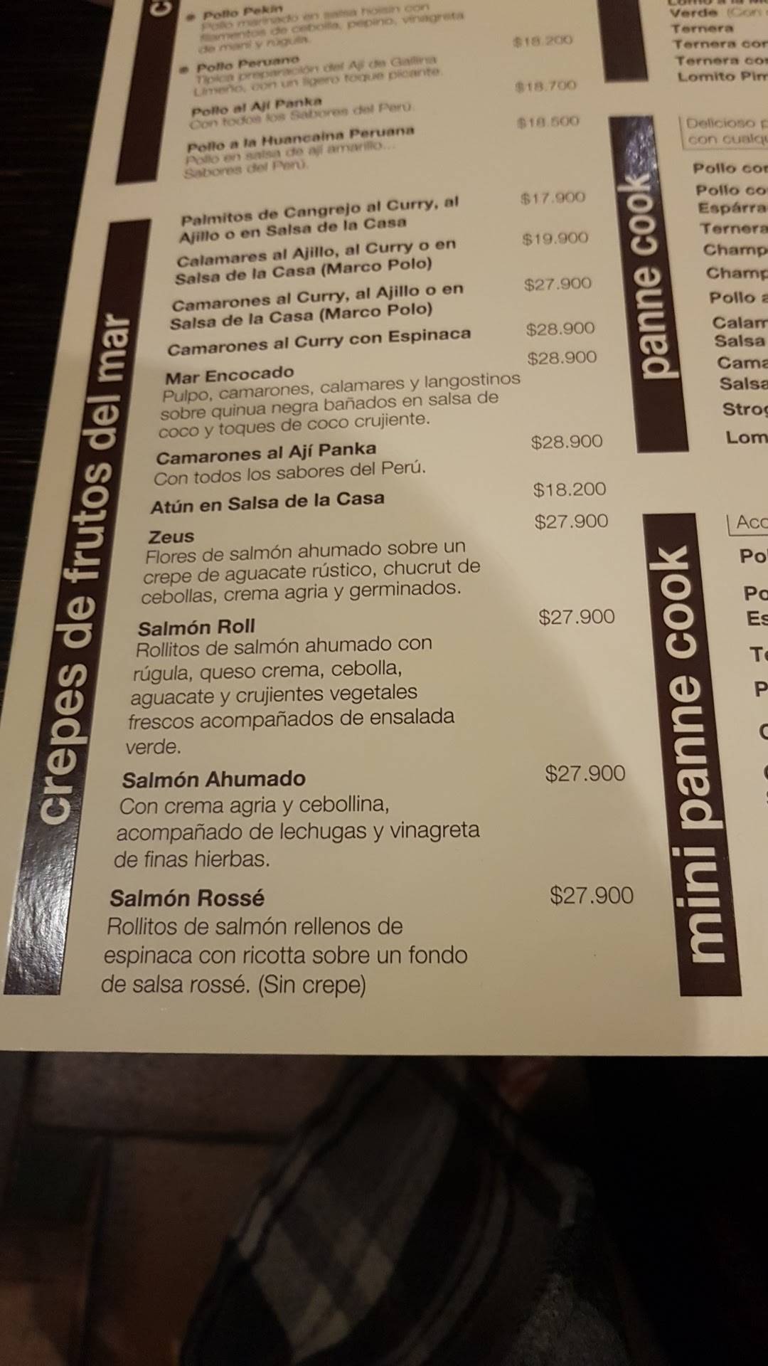 Carta del restaurante Crepes & Waffles Cedritos, Bogotá, Av. Cra 19