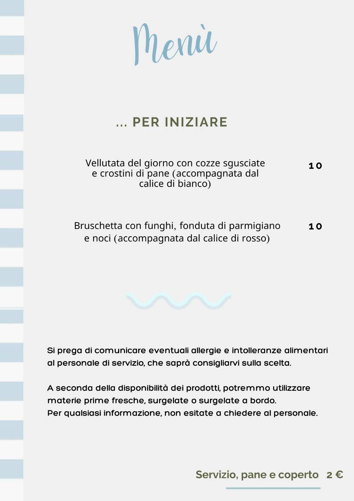 Menu di Ristorante Crostini e Vini 