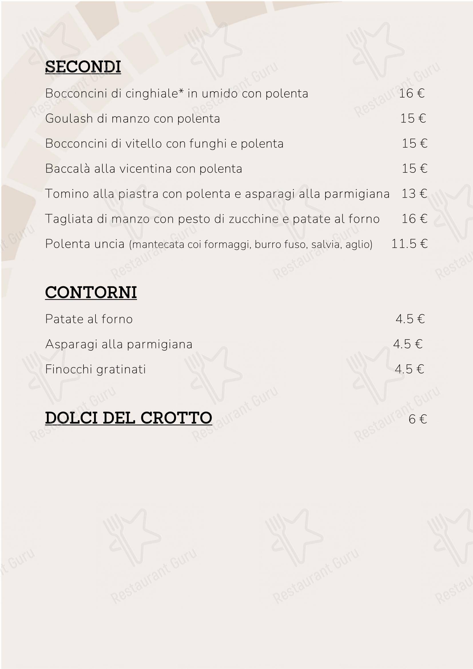 Crotto del Capraio in Civate - Menu bar
