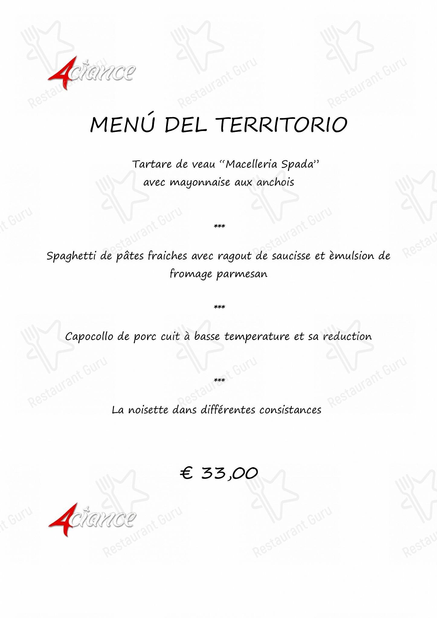 Breakfast Menu per 4 Ciance ristorante