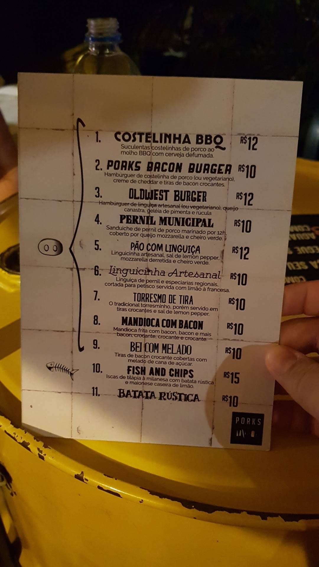 Porks - Museu do Olho cardápio