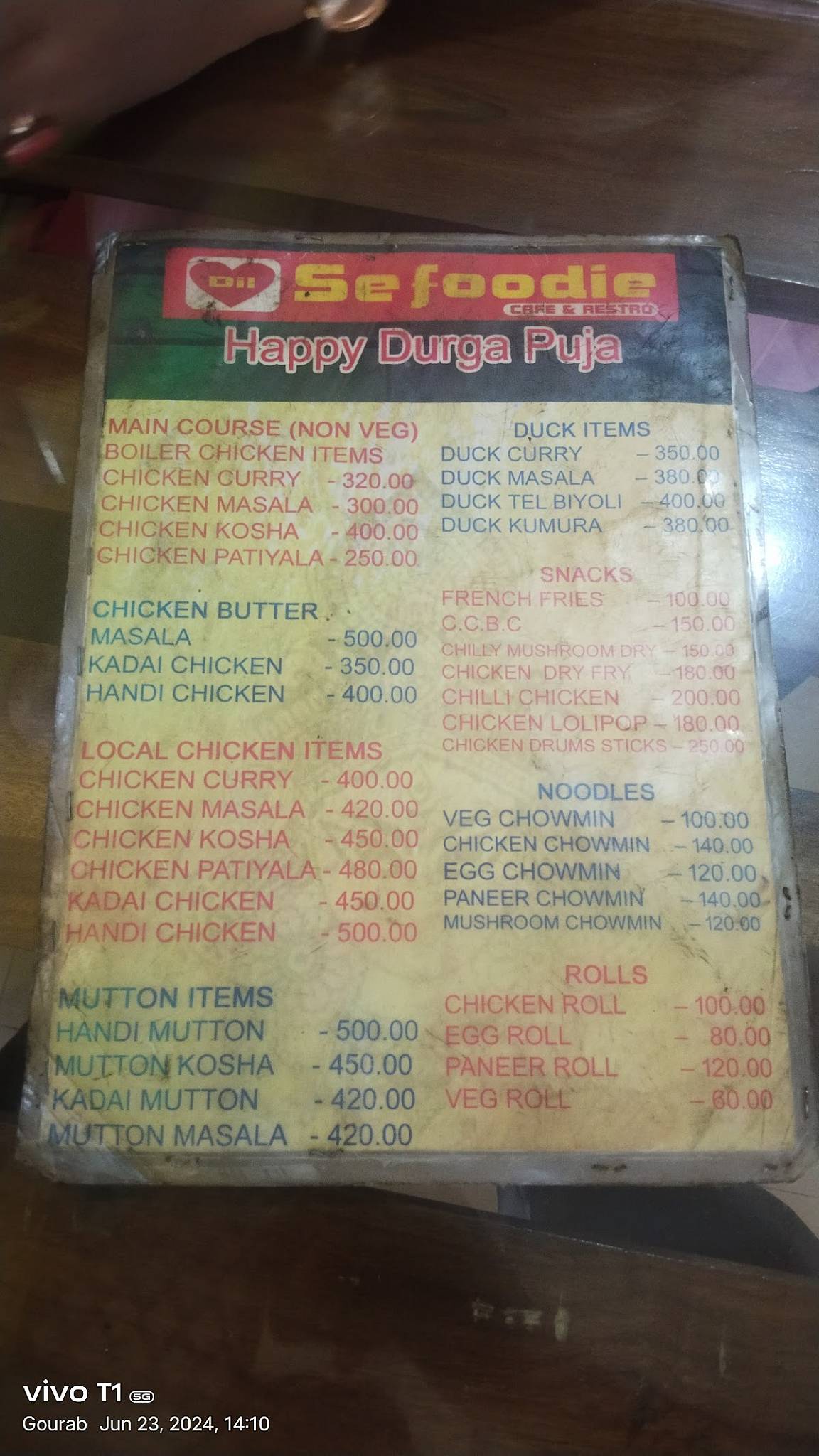 DIL SE FOODIE menu