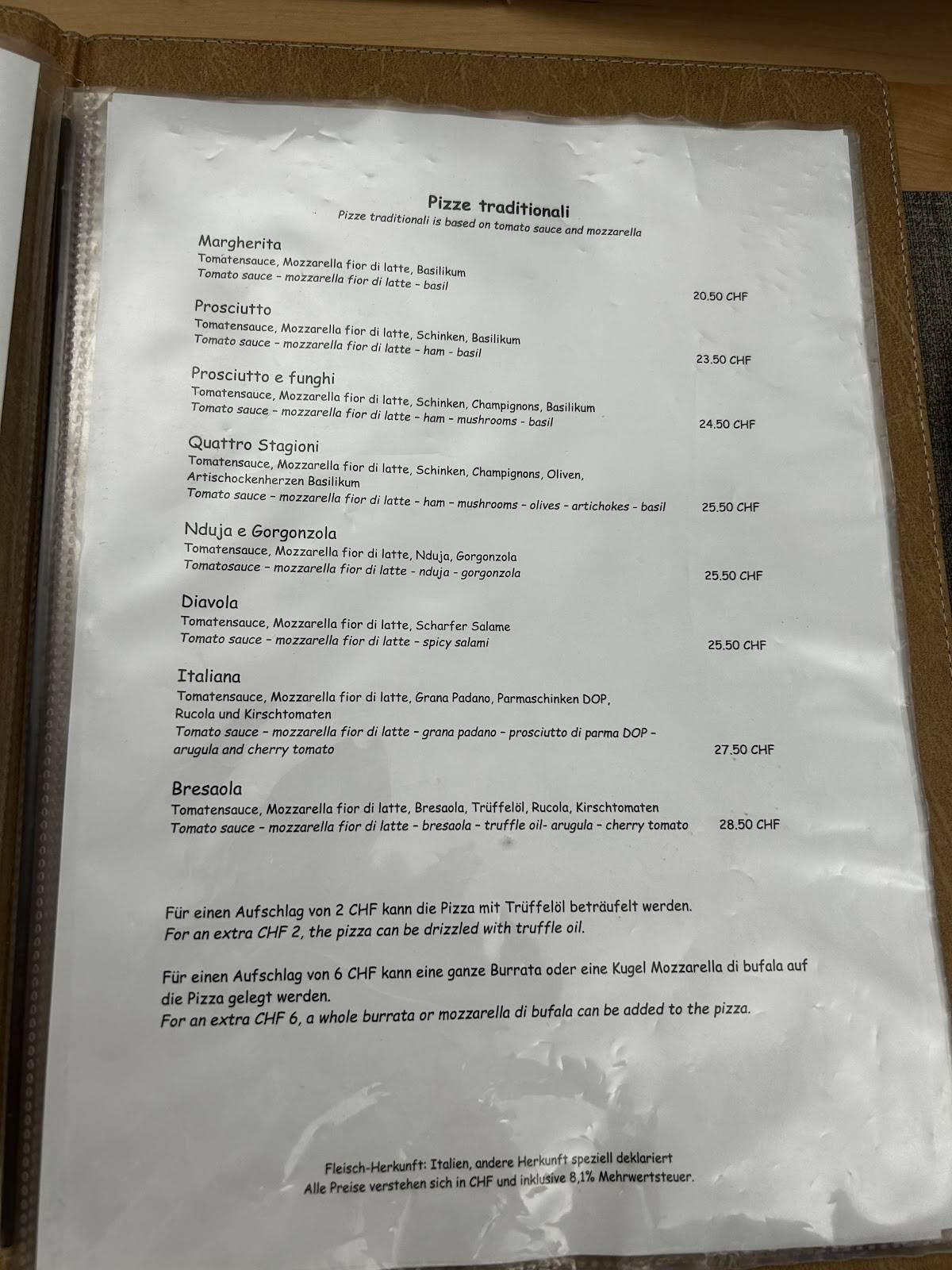 Menu di Da Raffaele - Pizza & Panuozzi Pizzeria & Pizza-Caterings 