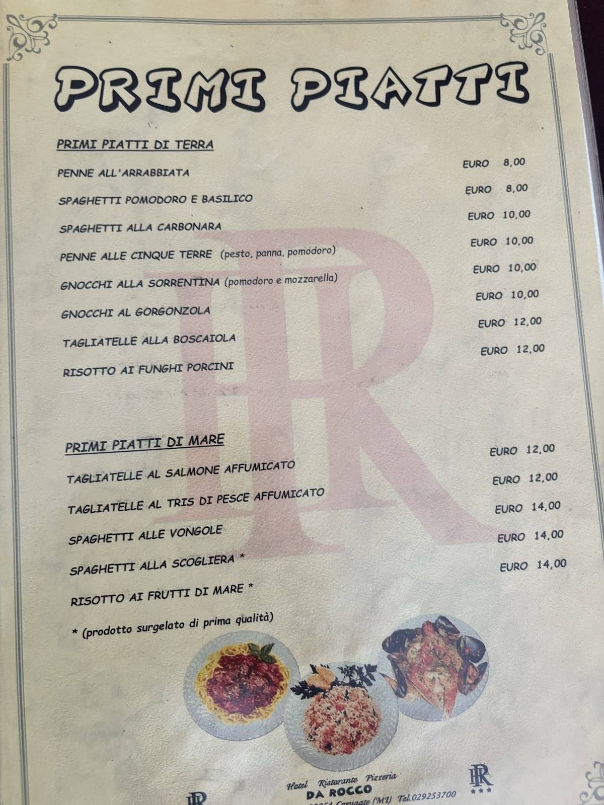 Menu di Da Rocco Ristorate Pizzeria 