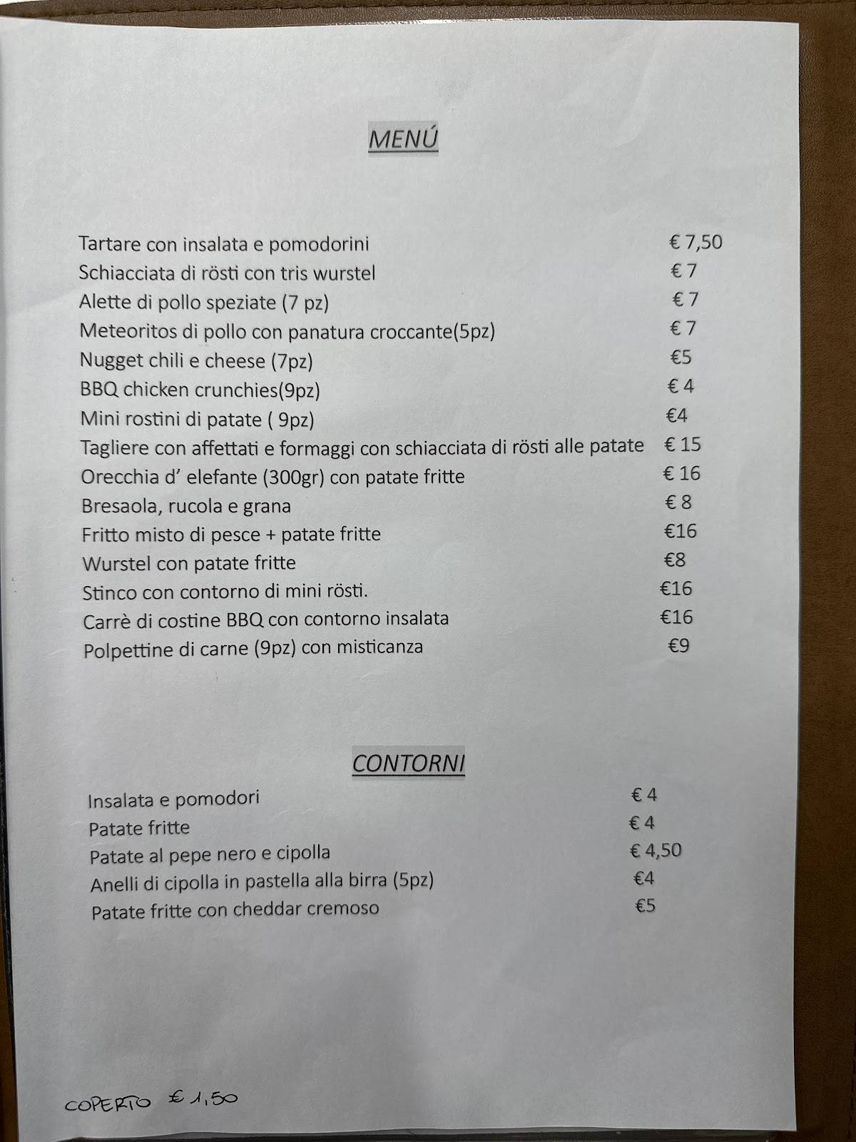 Menu di Da Vale Birreria Paninoteca 
