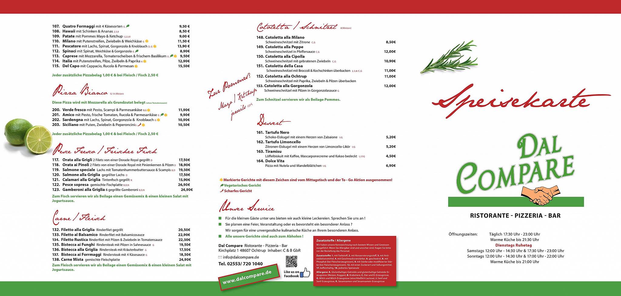 Menu de Dal Compare