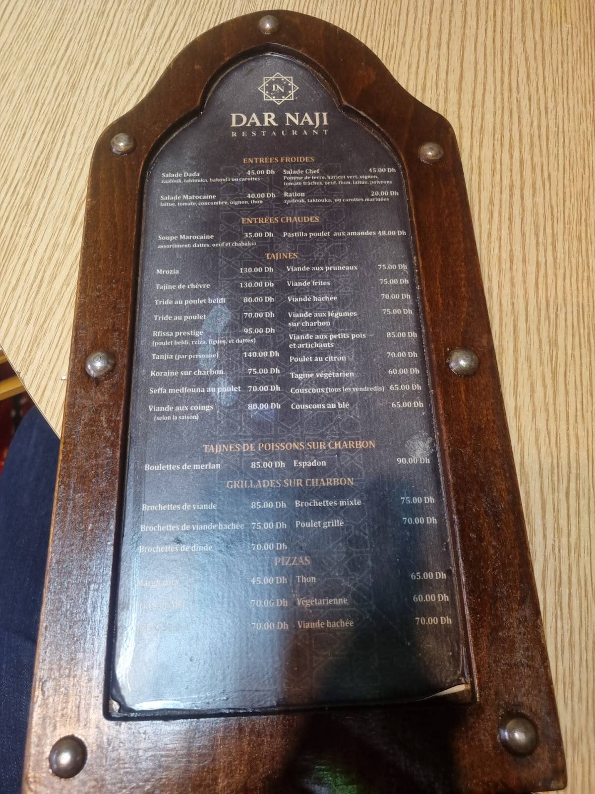 Menu de Dar Naji