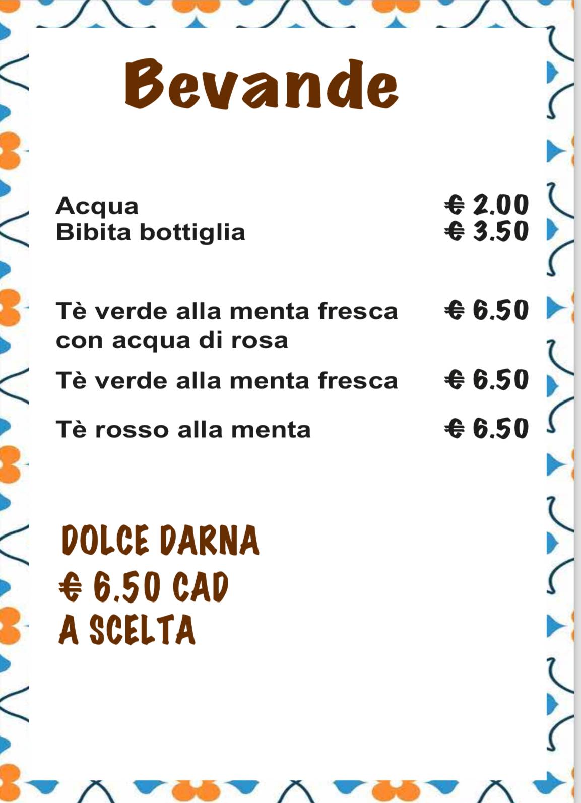 Menu de Darna Ristorante