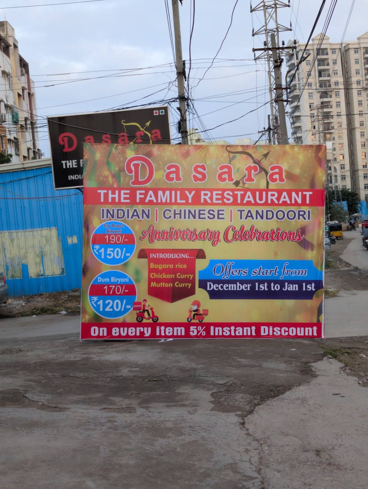 Dasara the family restaurant menu