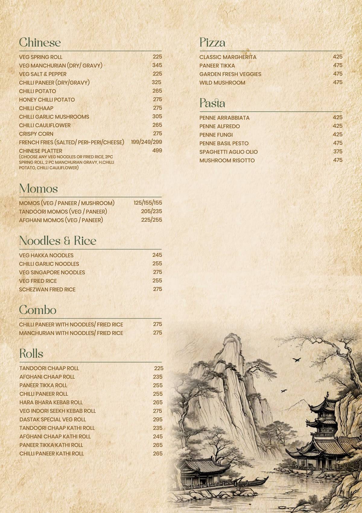 Dastak menu