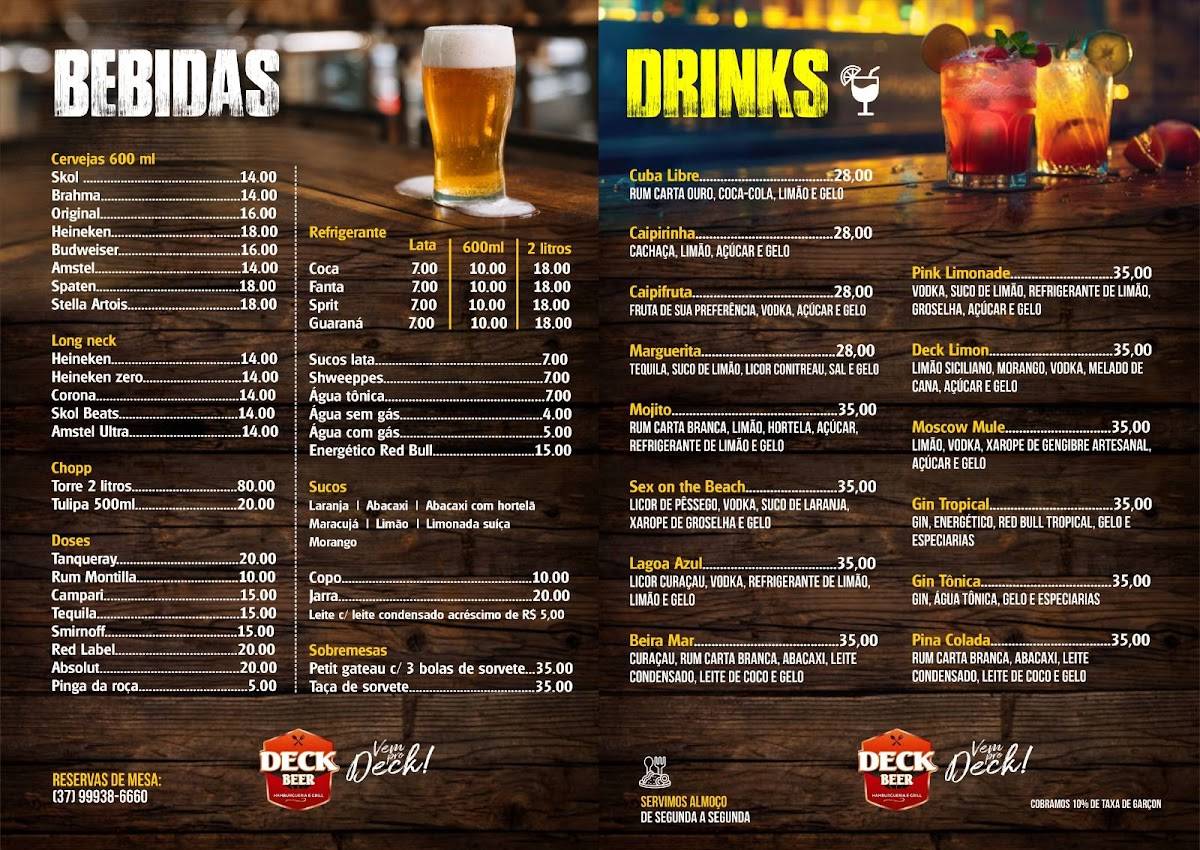 Deck Beer Restaurante Bar e Grill cardápio