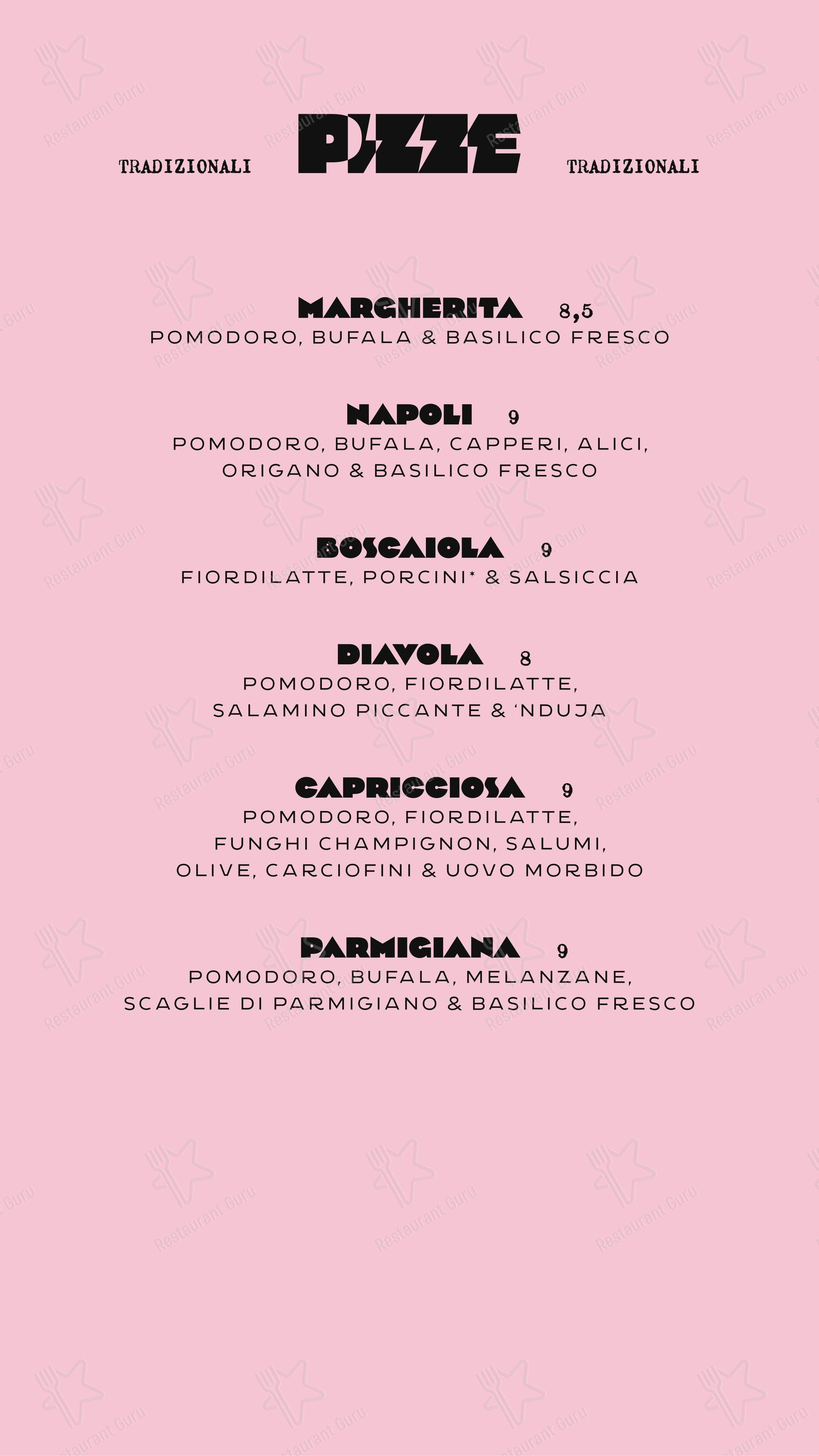 Menu di Depero Club - Menu