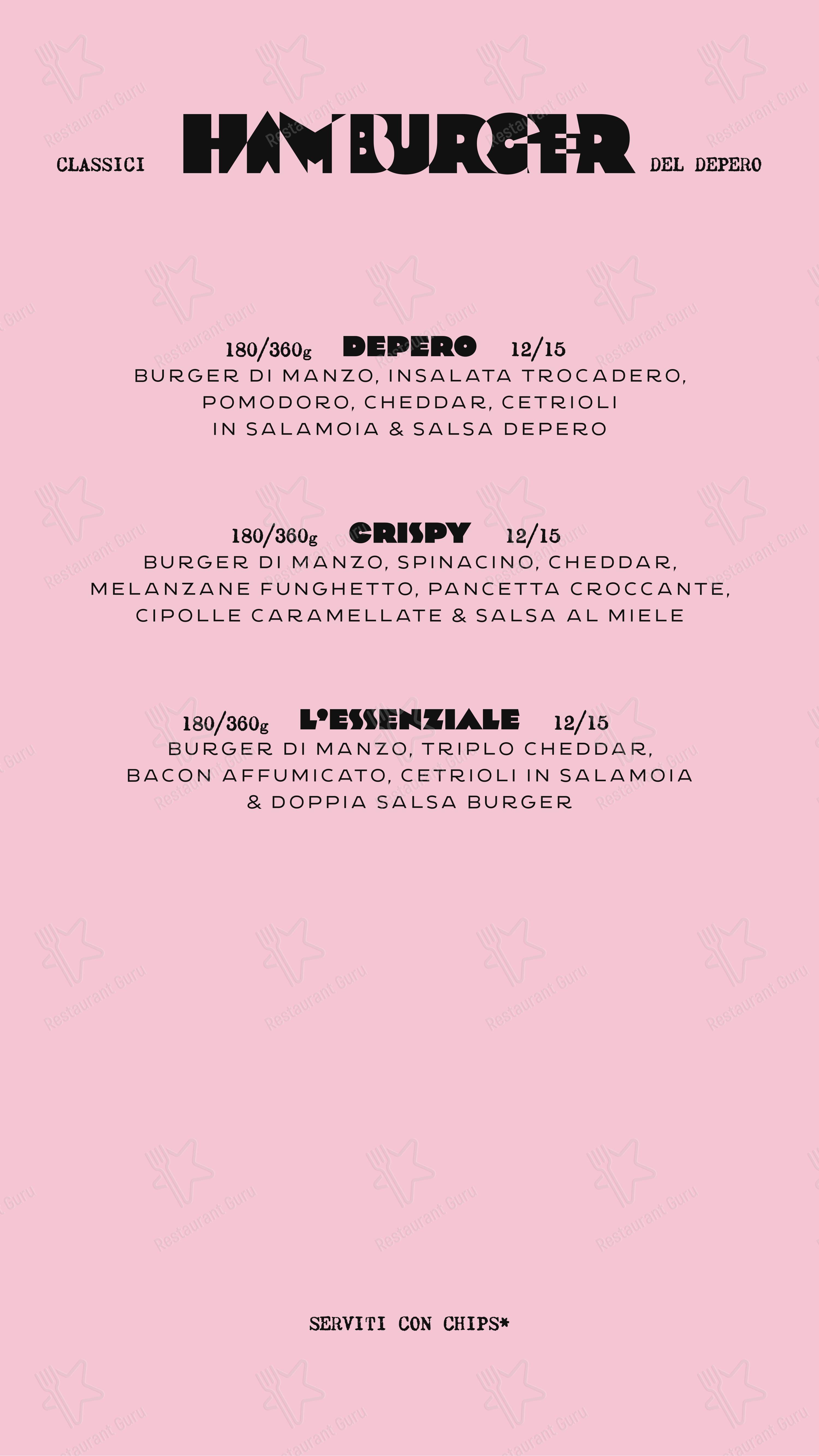 Menu di Depero Club - Menu
