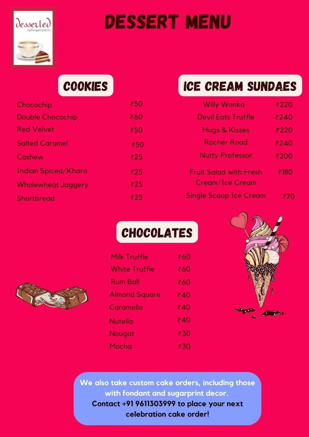 Desserted menu