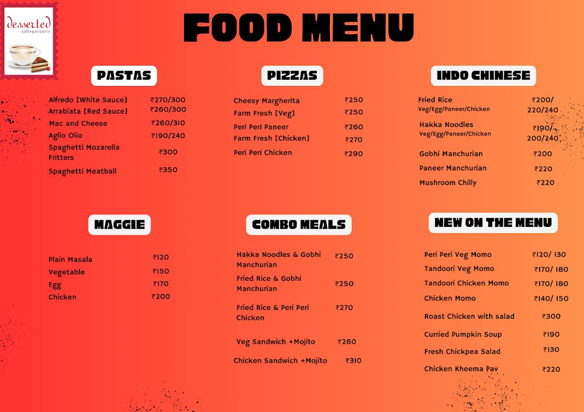 Desserted menu