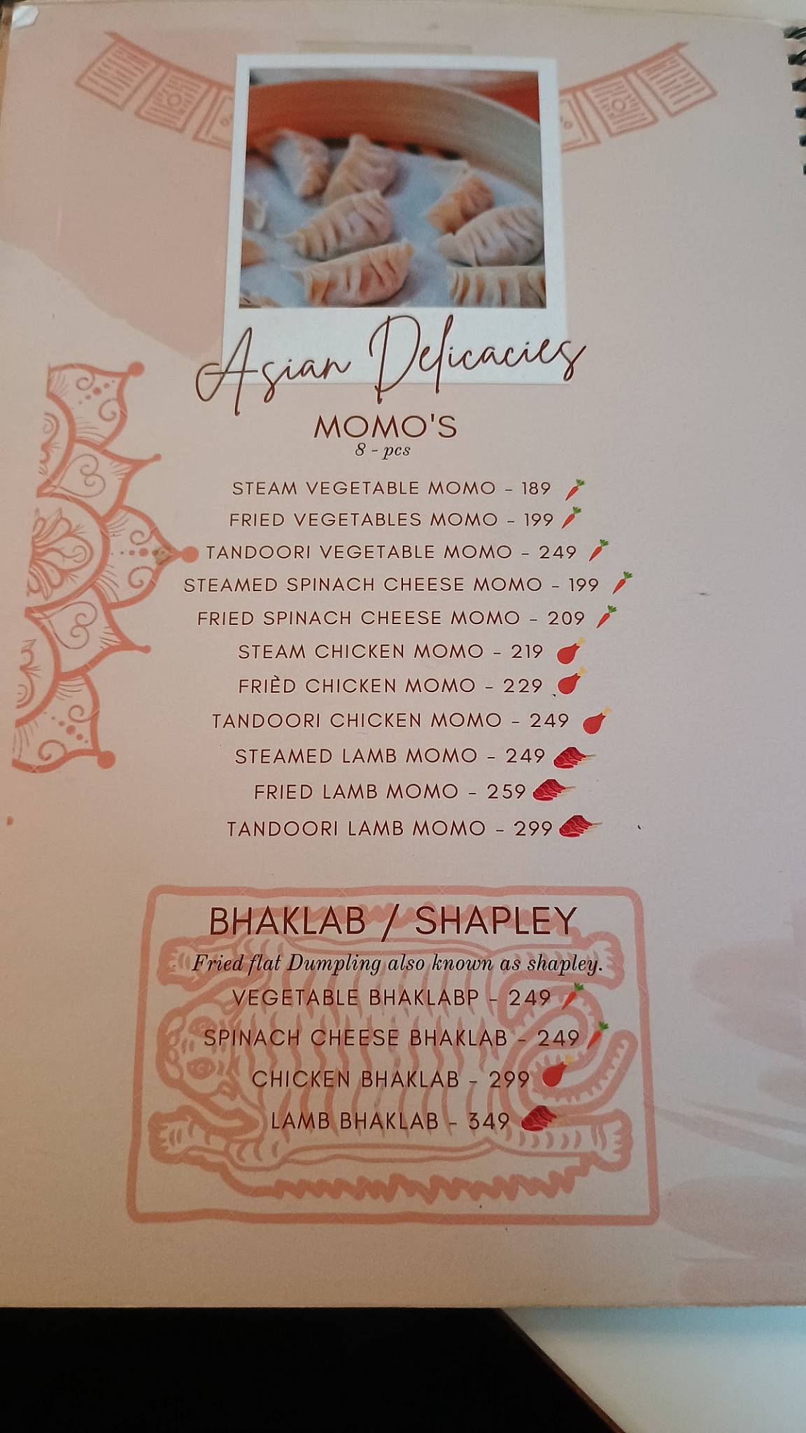 House of Tibet cafe & bar menu