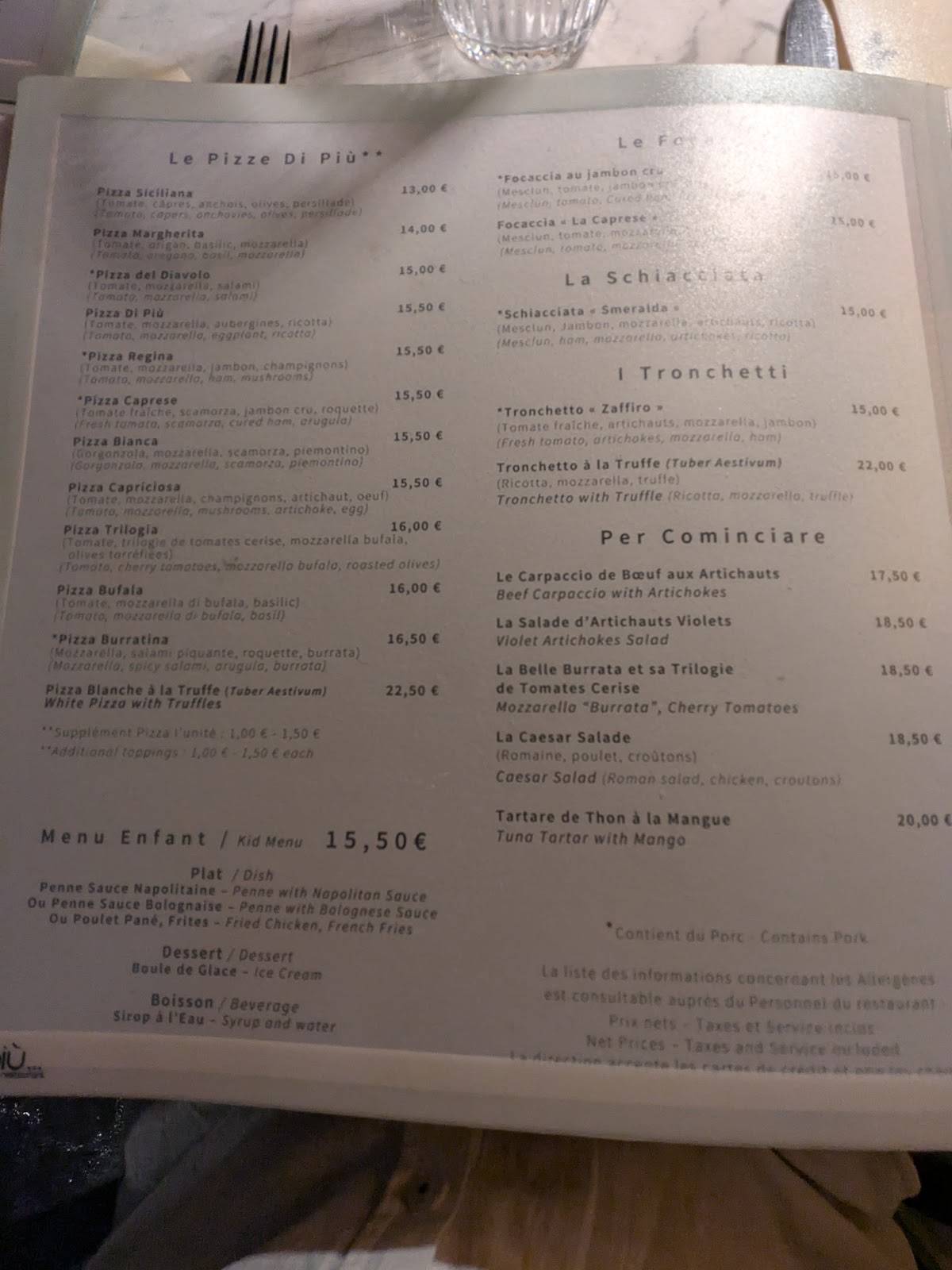 Menu de Di Più