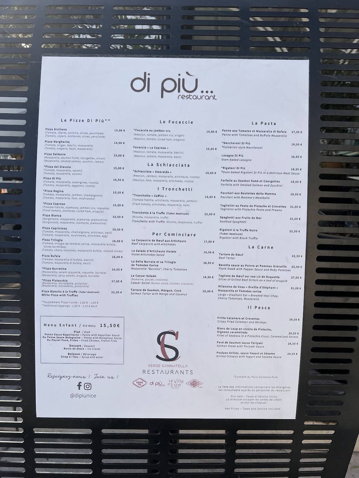 Menu de Di Più