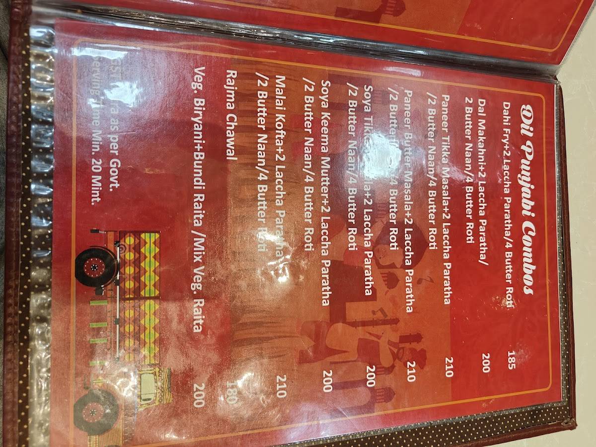 Dil Punjabi Dhaba menu
