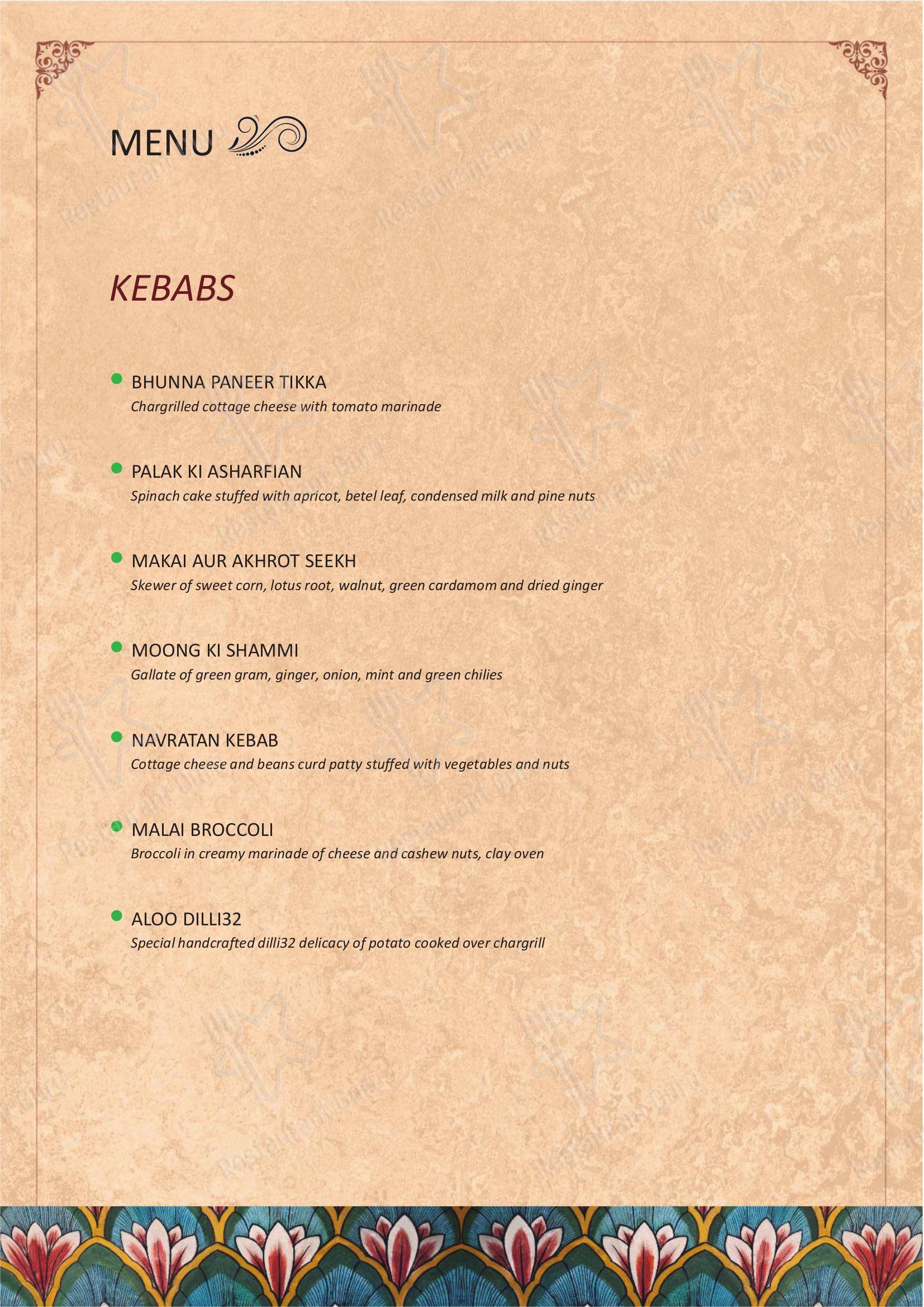 Menu for Dilli 32 in Delhi