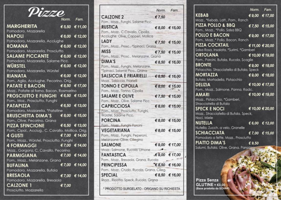 Menu di Dima's Pizza 