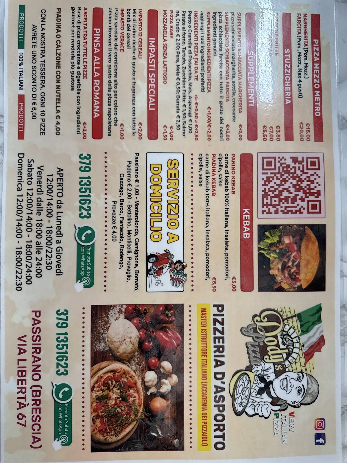 Menu di Dody’s pizza 