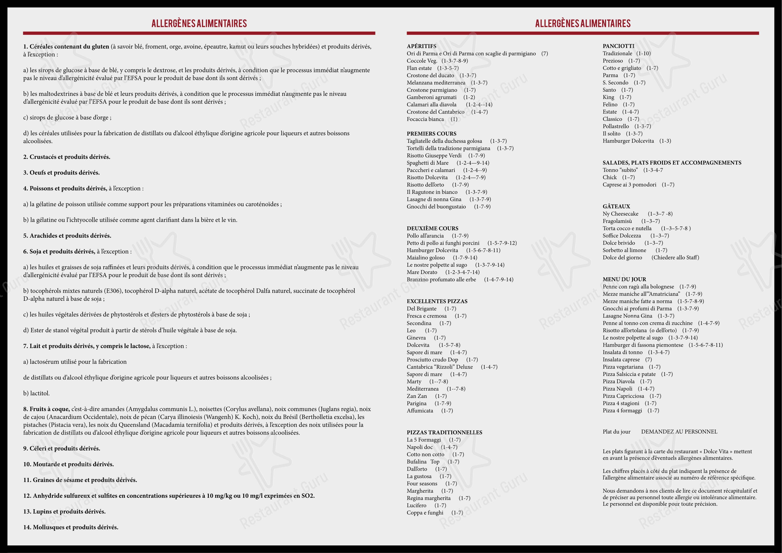 Wine Menu per Dolcevita in Parma