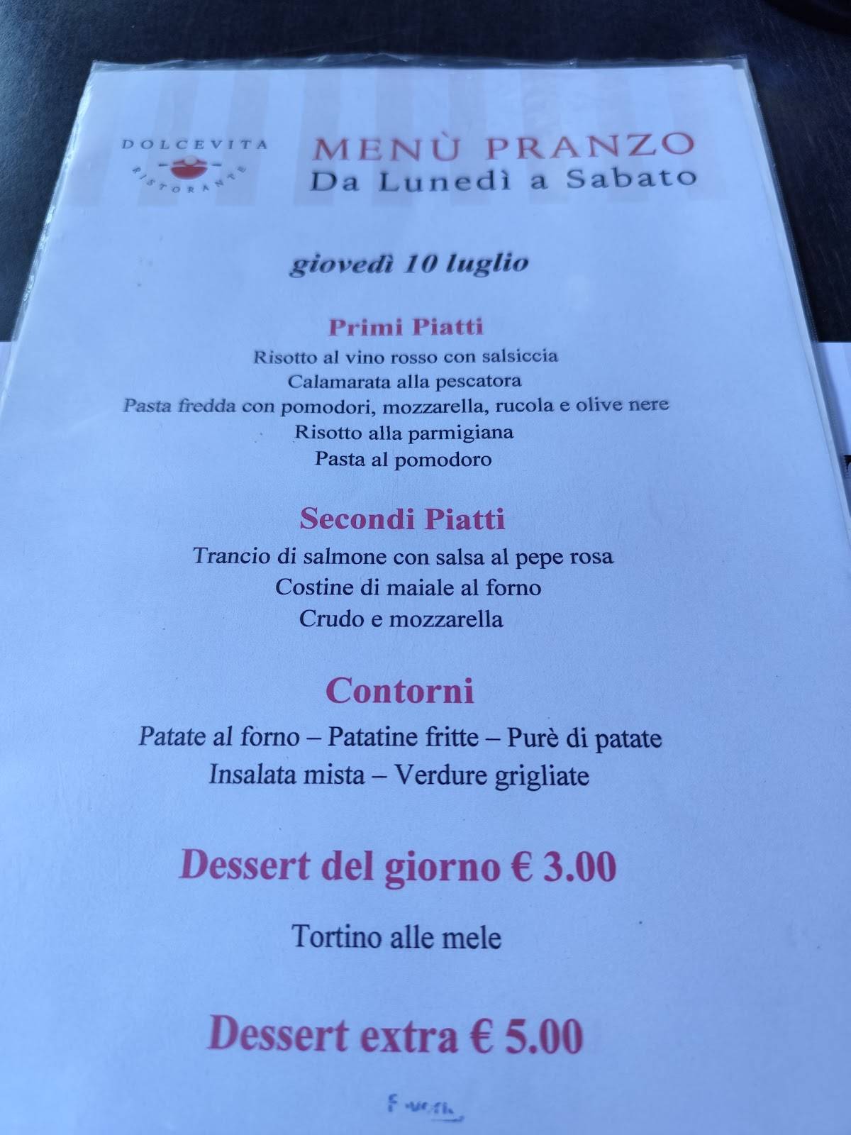 Menu di Dolcevita Ristorante 
