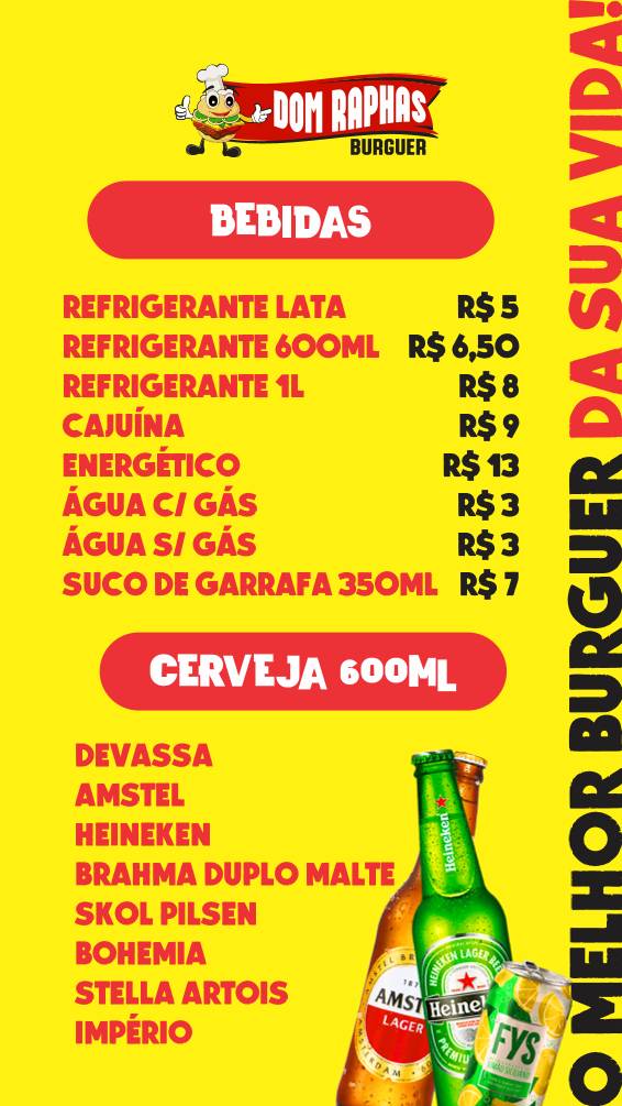 Dom Raphas Burguer cardápio