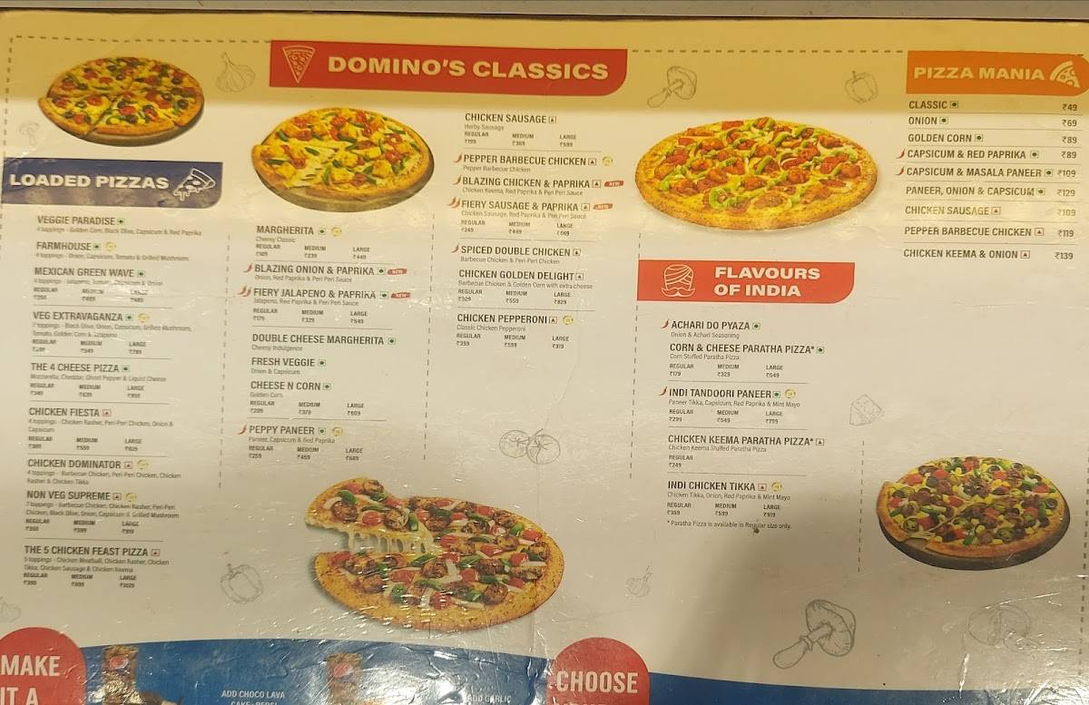 Domino's Pizza Mullakkal, Alappuzha menu