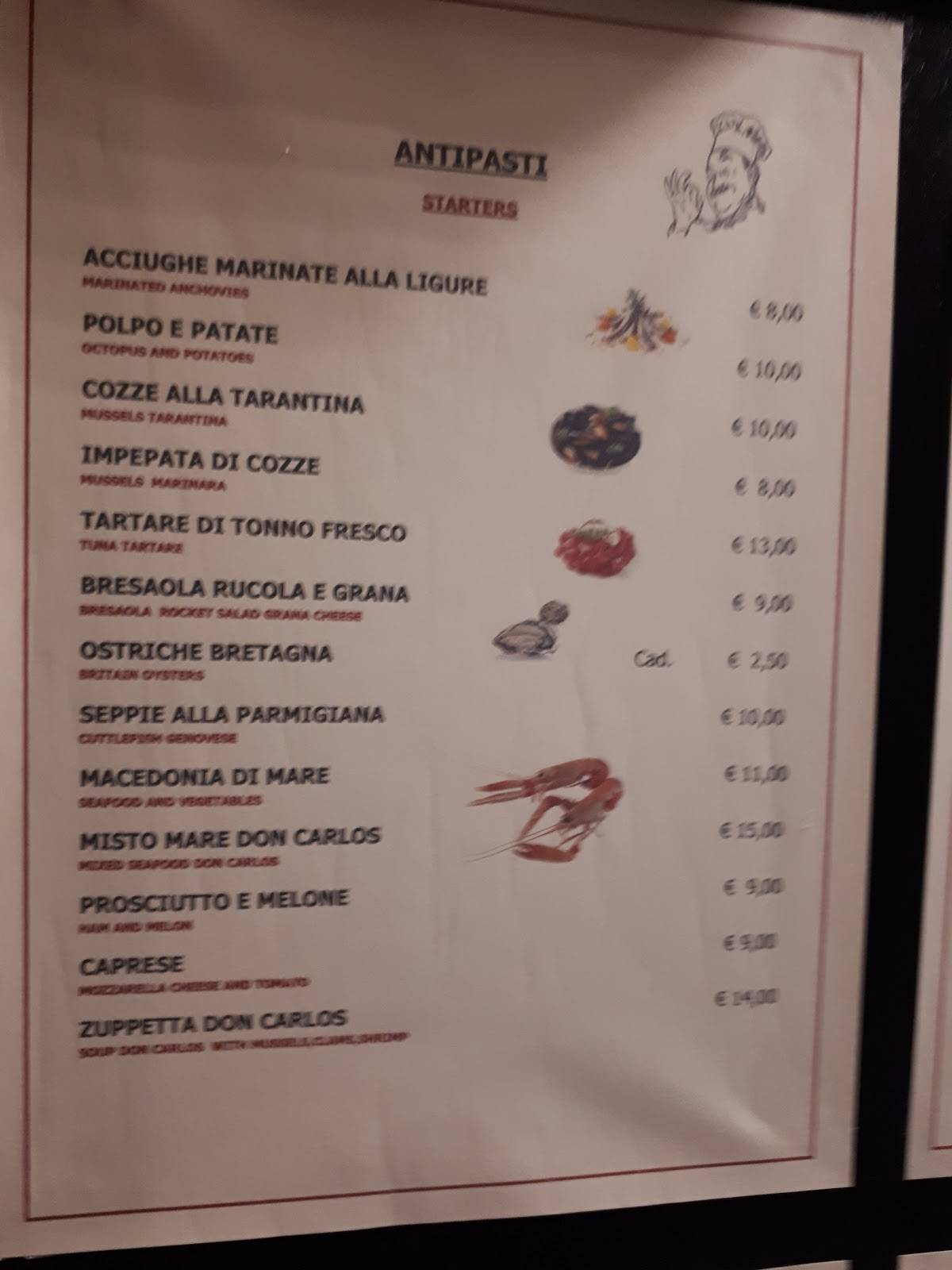 Menu di Ristorante Don Carlos 