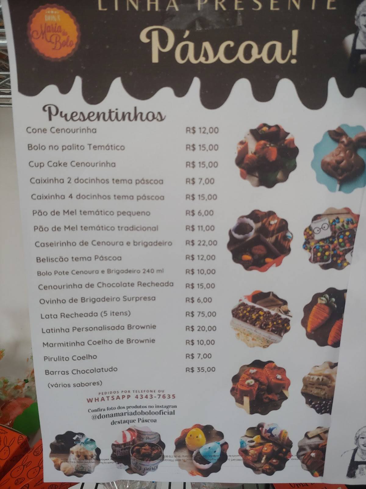 Dona Maria do Bolo cardápio