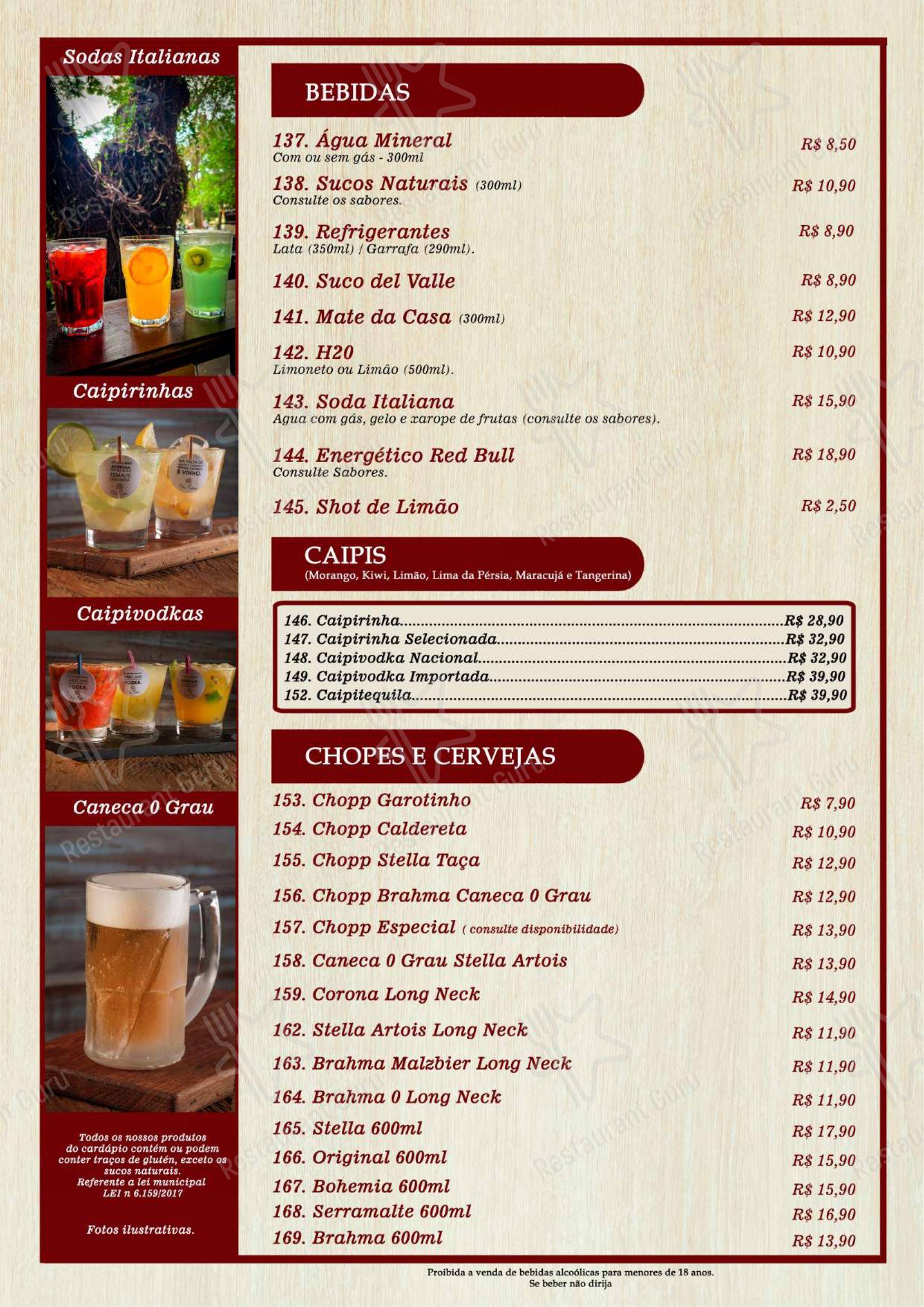 Menu para Madalenna Recreio – Bar, Restaurante e Pizzaria de Qualidade em Rio de Janeiro