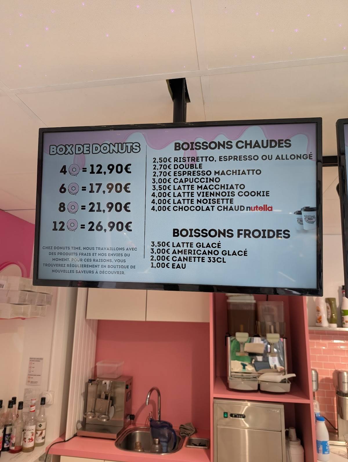 Menu de Donuts Time Reims