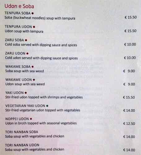 Menu di Doozo 