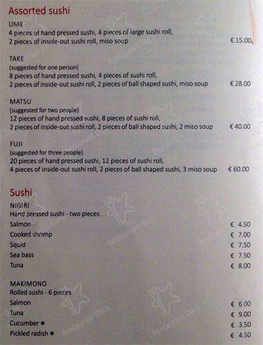 Menu di Doozo 