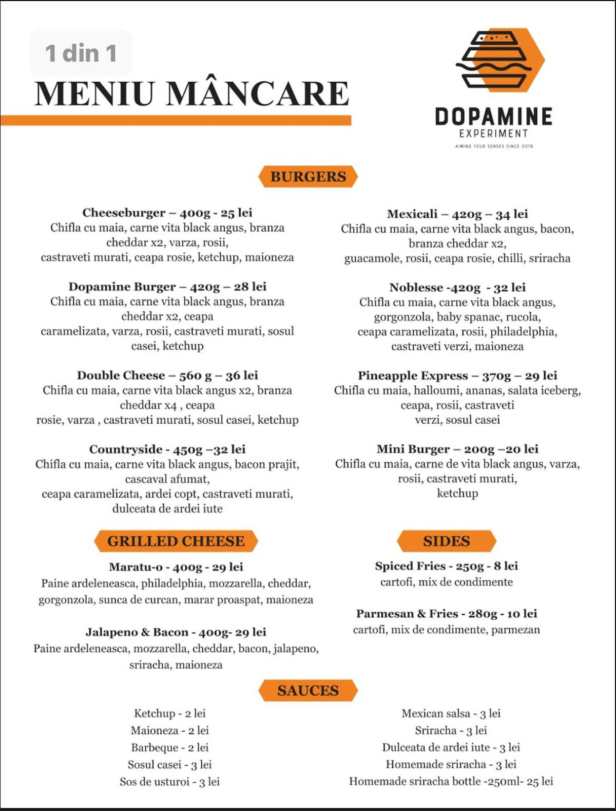Menu au Dopamine, Cluj-Napoca