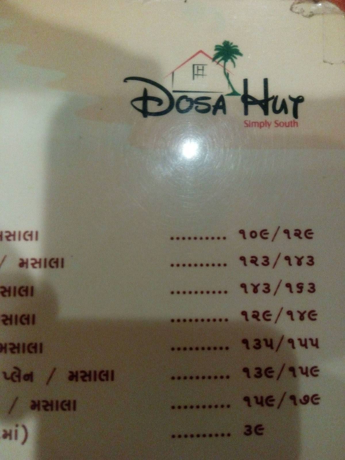 Dosa Hut menu
