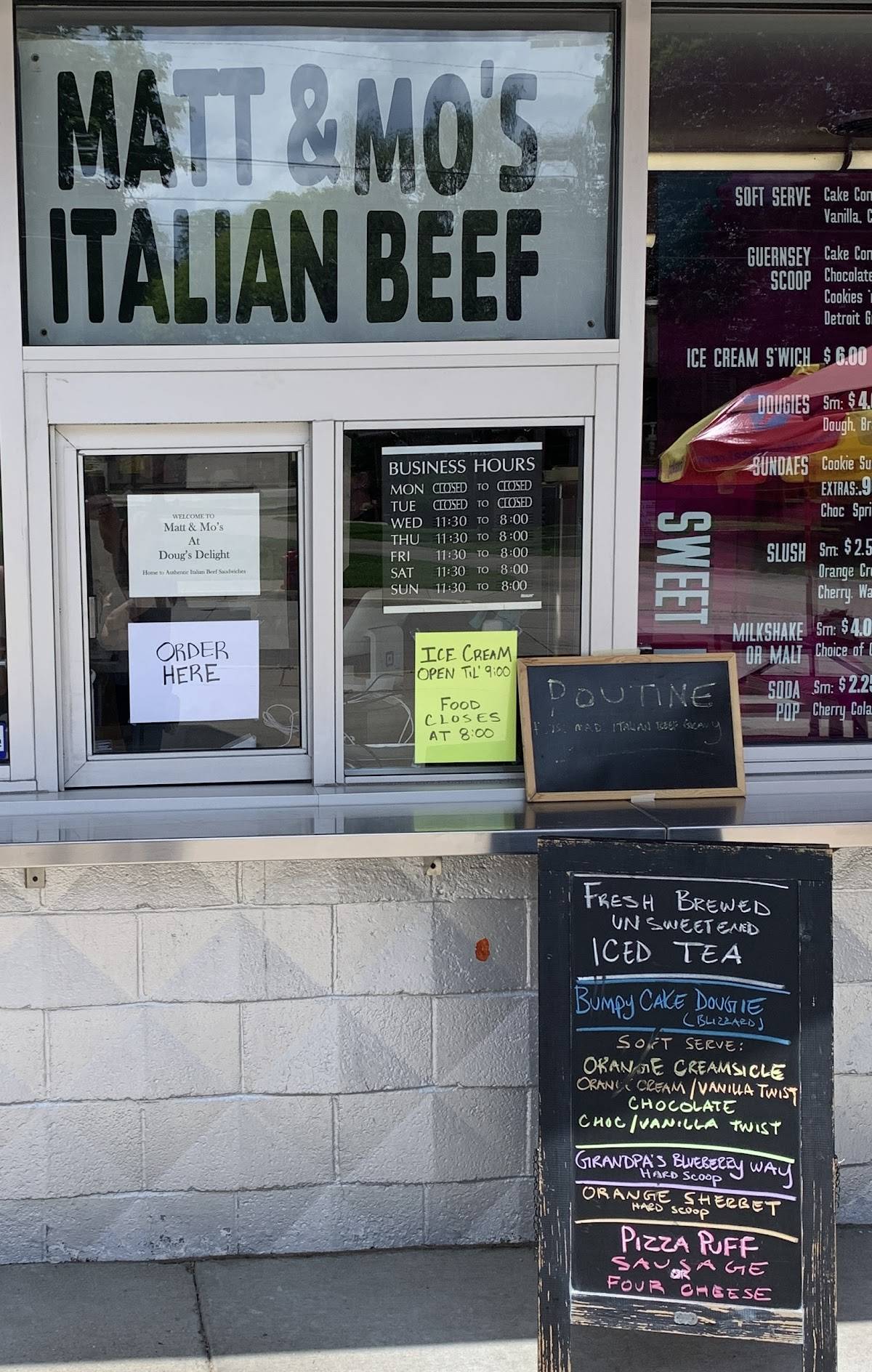 Menu at Doug's Delight restaurant, Hazel Park