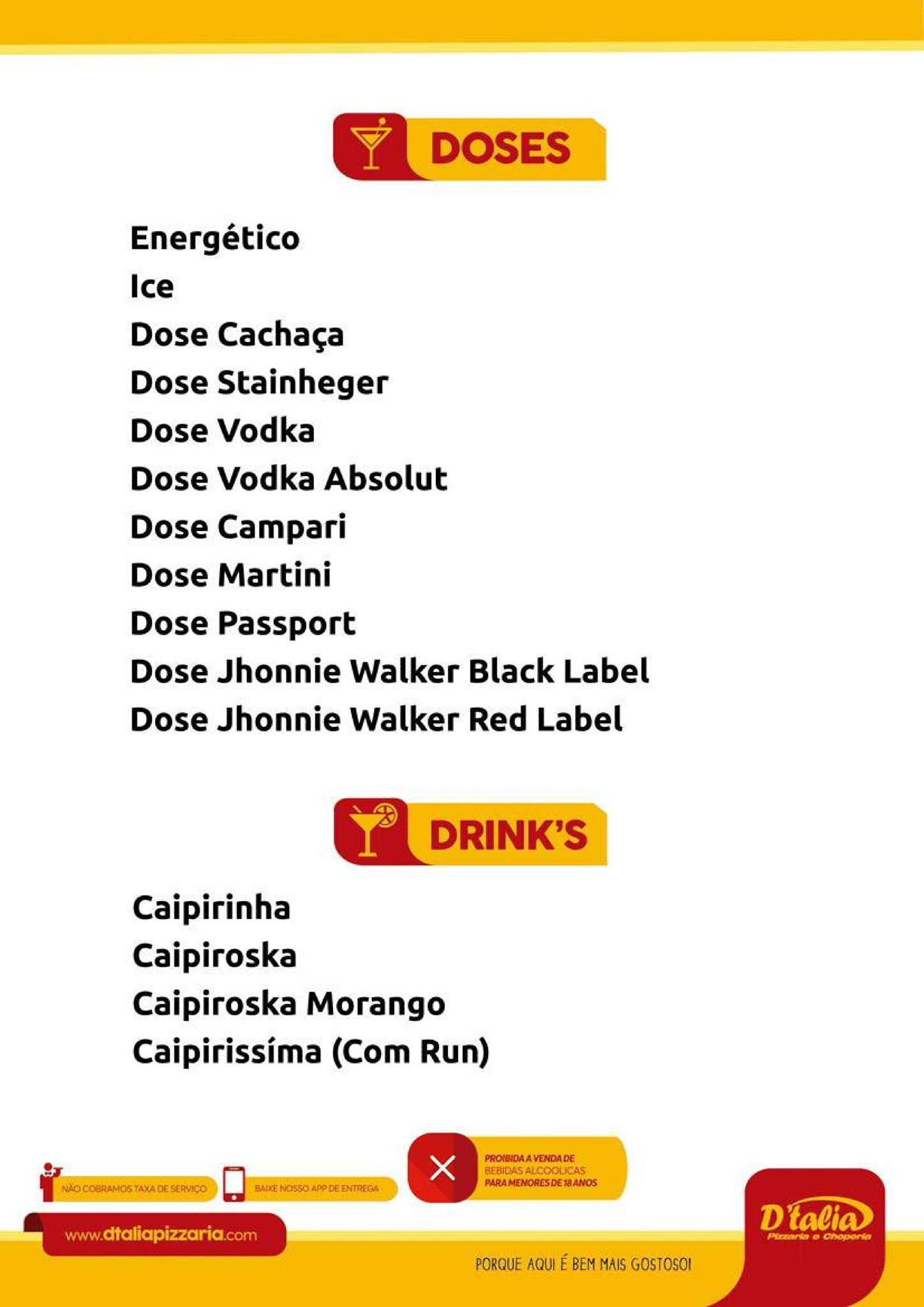 D'talia Pizzaria e Choperia - Rondonópolis cardápio