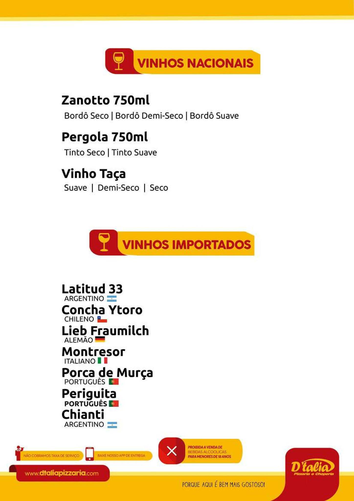 D'talia Pizzaria e Choperia - Rondonópolis cardápio
