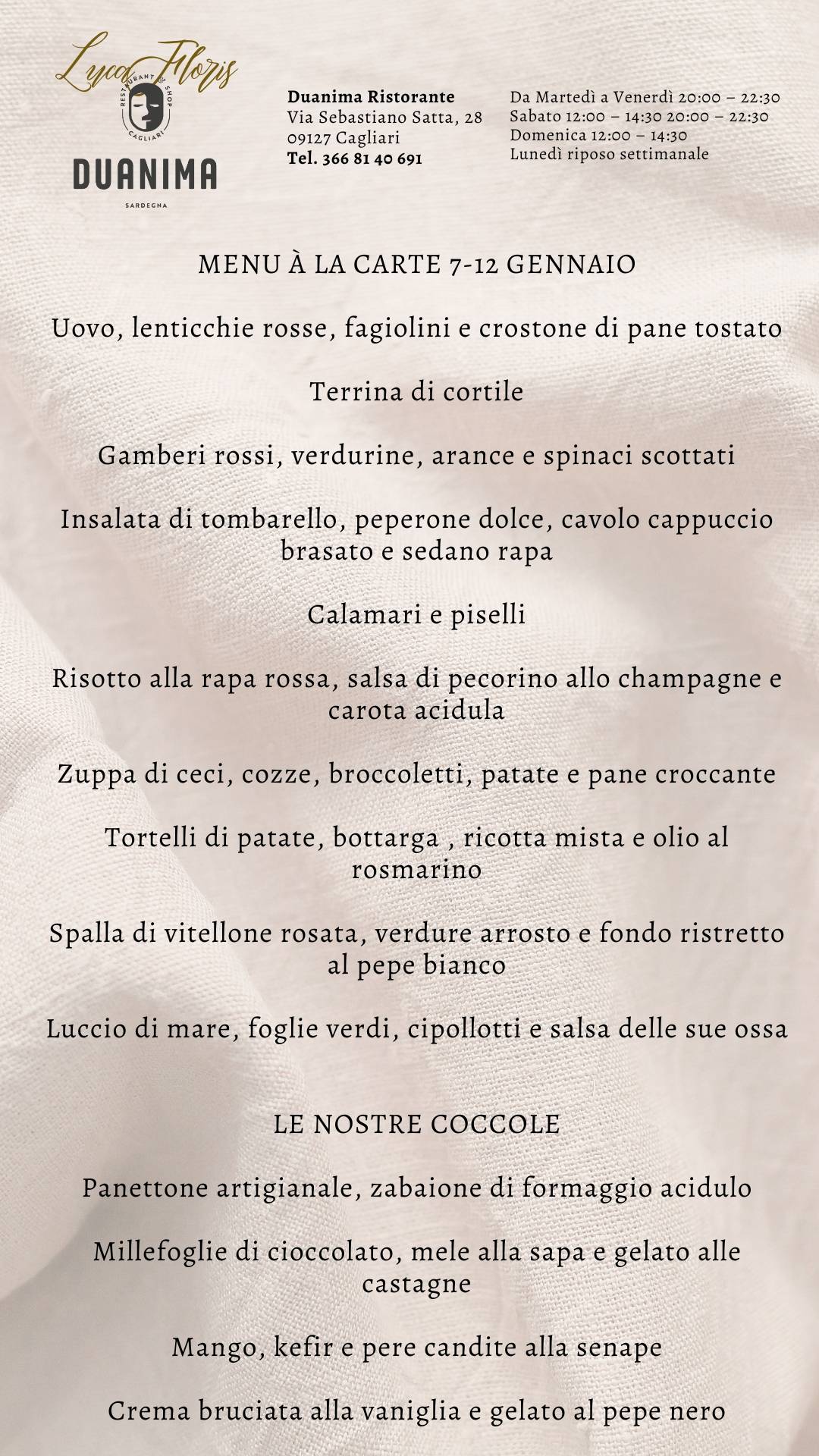 Menu di Duanima 