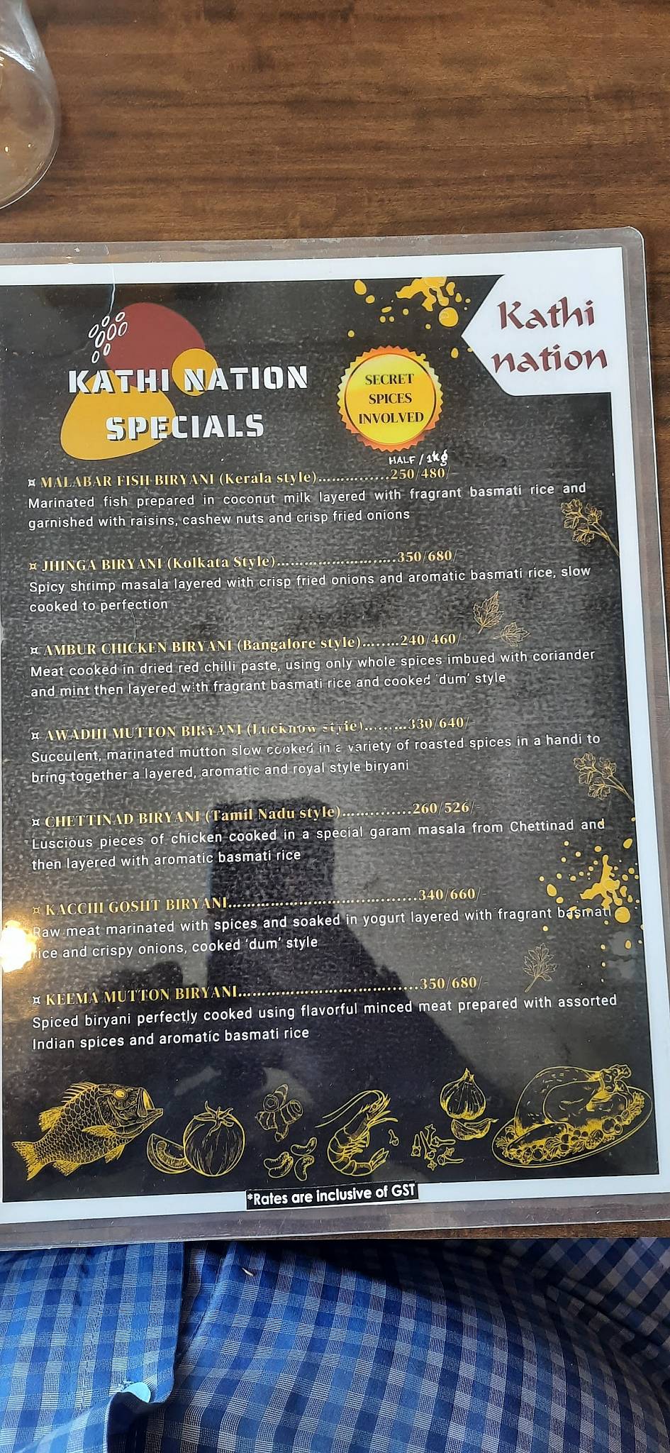 Kathi Nation menu
