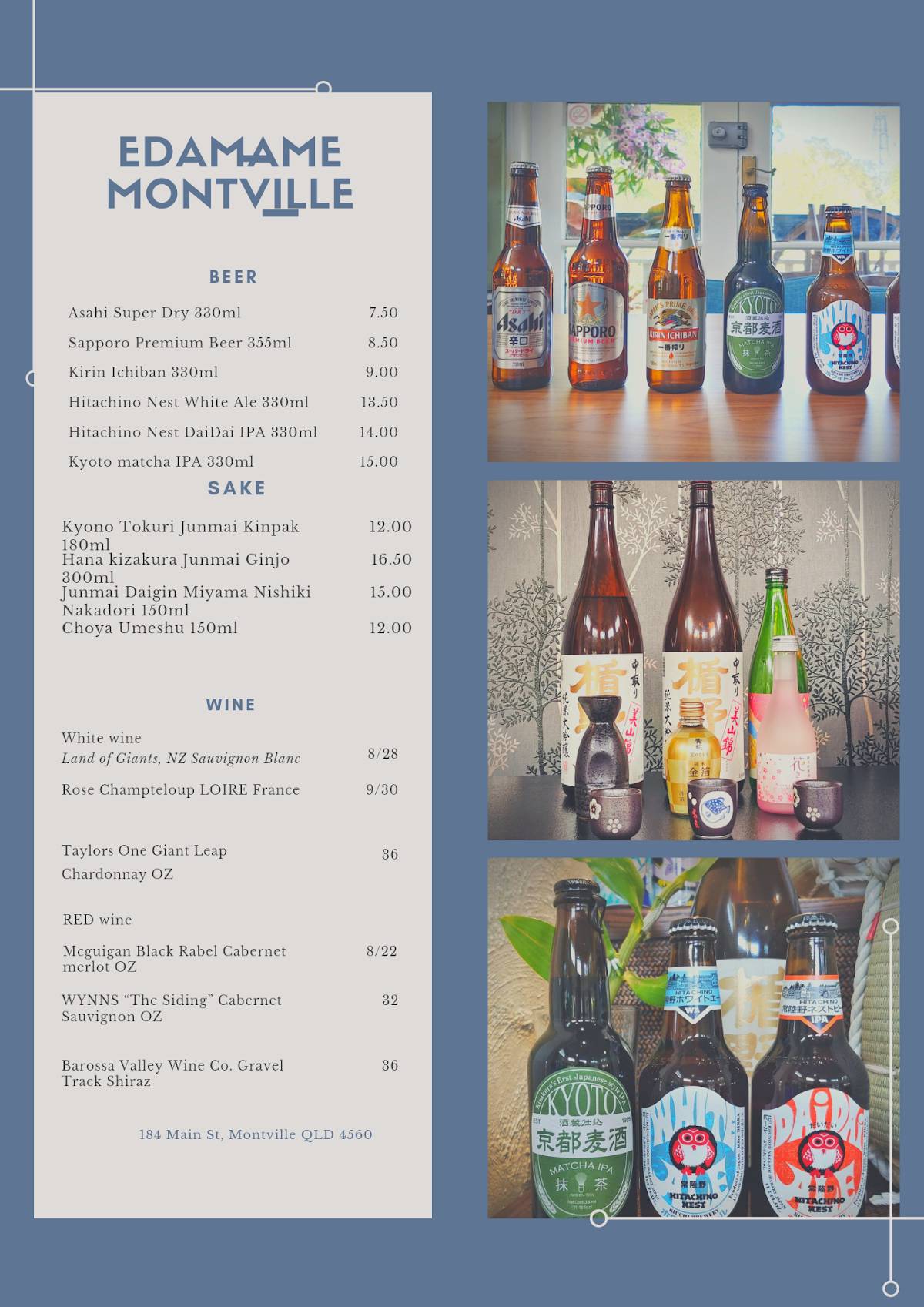 Menu at EDAMAME at Montville restaurant, Montville