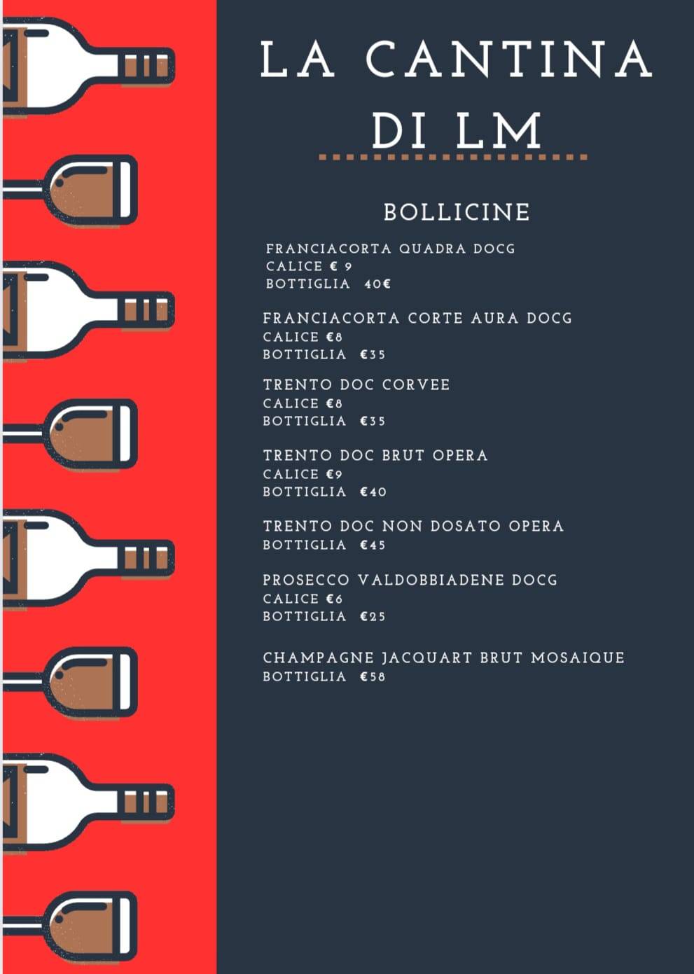 Menu di ENOTECA LM - Enoteca Milano, Enoteca, Aperitivo Milano, Vino, Mescita, tignanello, sassicaia, wine bar 
