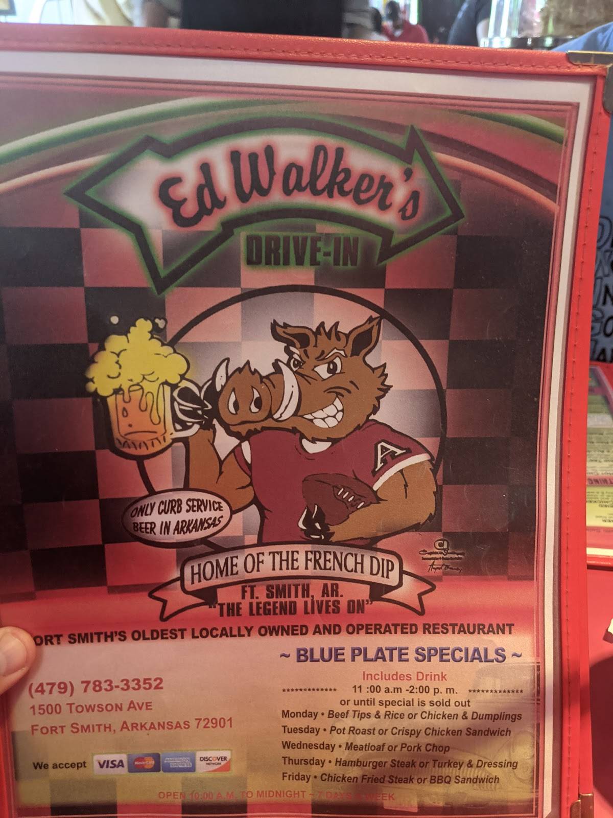 Menu at Ed Walker's DriveIn & Restaurant, Fort Smith