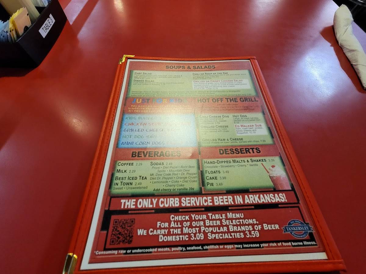 Menu at Ed Walker's DriveIn & Restaurant, Fort Smith