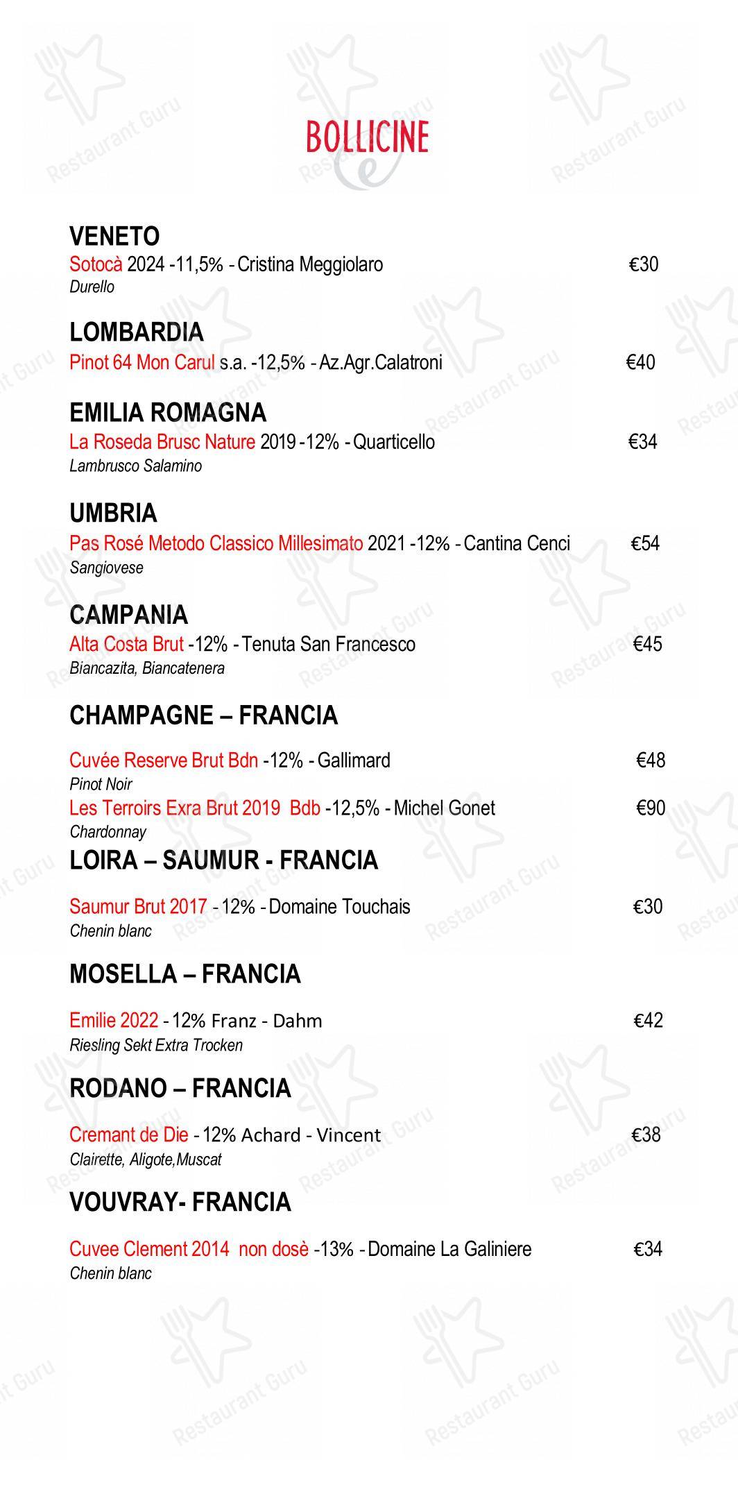 Menu di Eggs Roma - 菜单