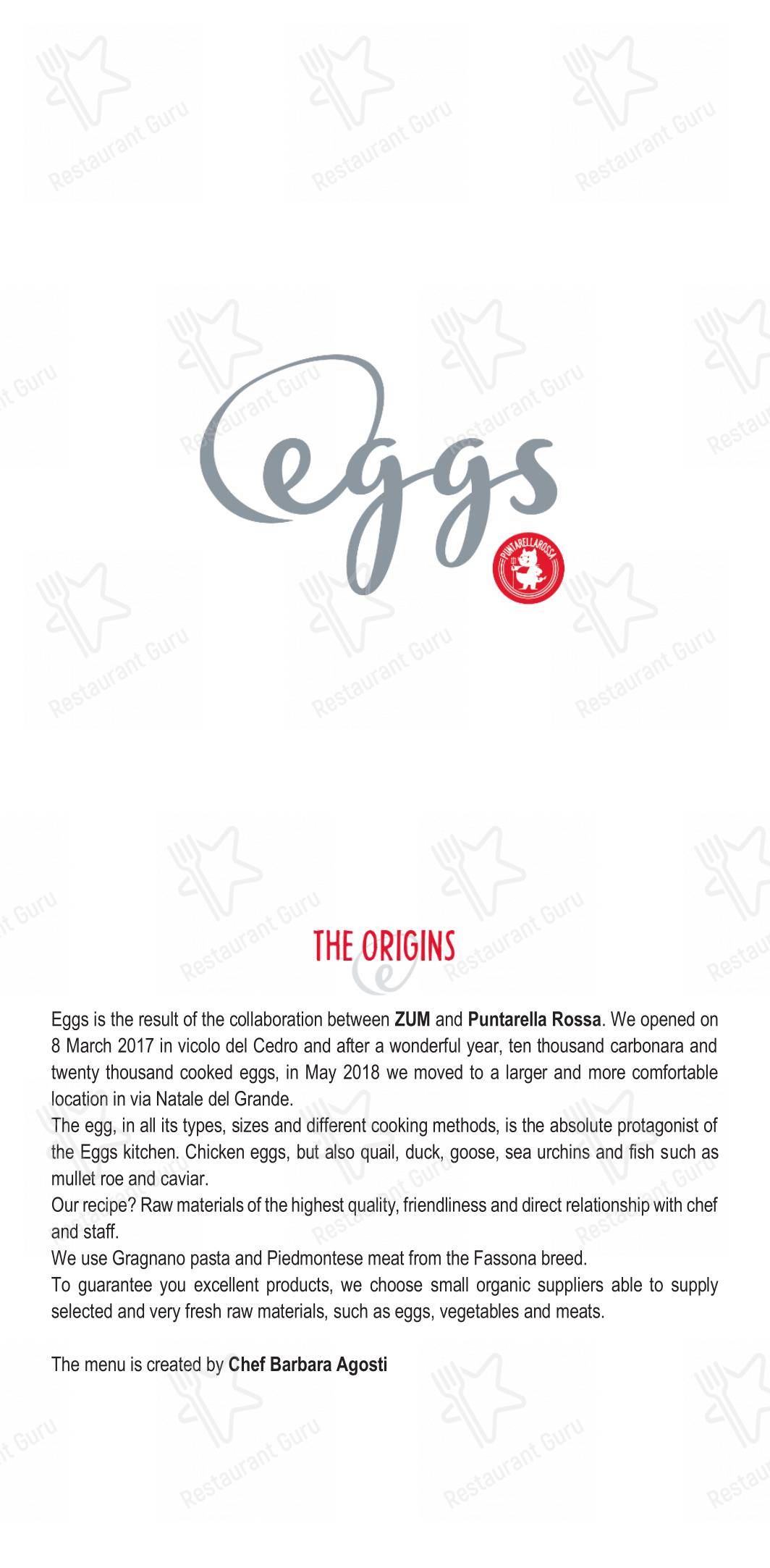 Menu pour Eggs - Menu